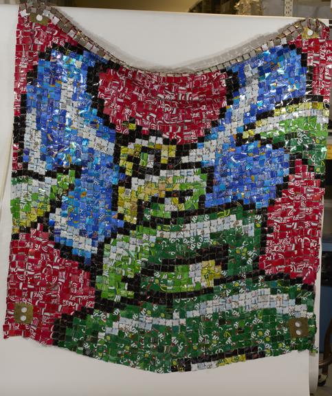 Cloak made of recycled Citrus Spring, lemon tango and Sprite cans