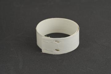 White Stiffened Linen Belt with Buttonholes.
