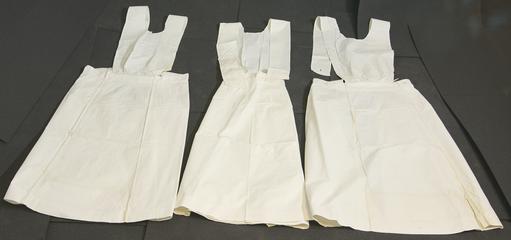 Three White Linen Aprons