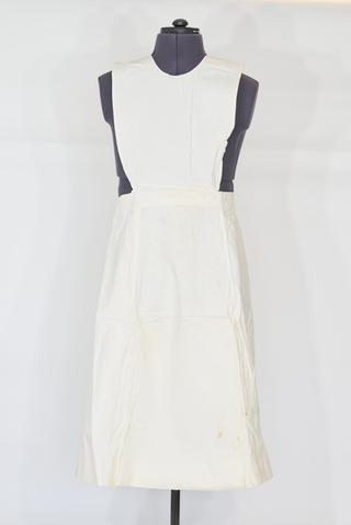 Linen Nurse's Apron with Round Bib