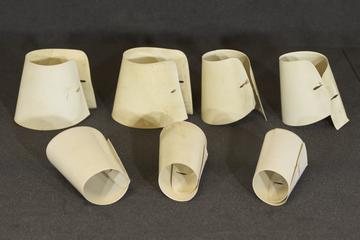 Stiffened white linen nurses' cuffs