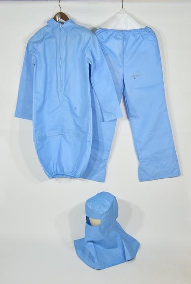 Two Piece Clean Room Suit and Hood in Ceramic Terylene