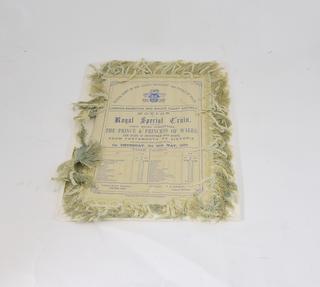 Silk timetable, London Brighton & South Coast Railway, Return home of HRH The Prince of Wales