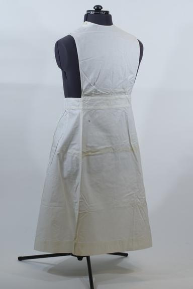 White heavy linen apron