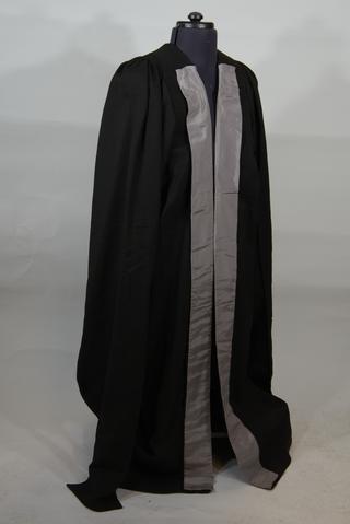 Gown, part of academic robes, unsigned, British