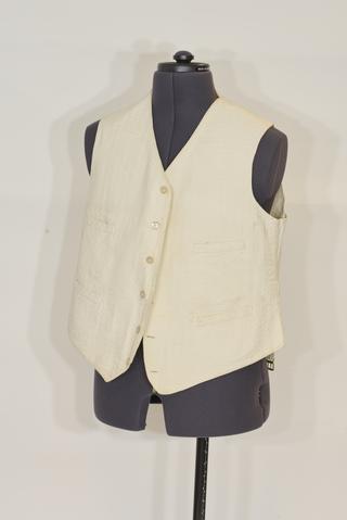 White linen waistcoat owned by C.A. Taramelli