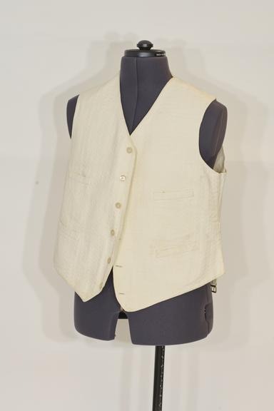 White linen waistcoat owned by C.A. Taramelli