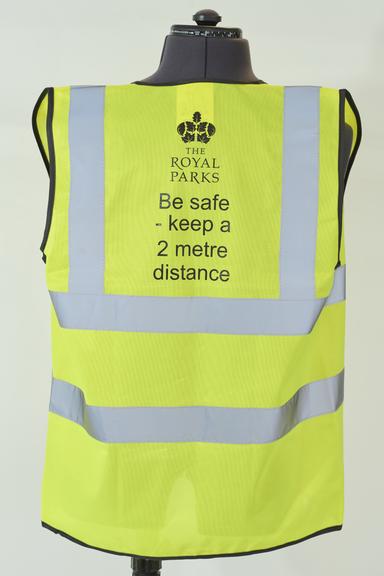 High visibility tabard to encourage social distancing