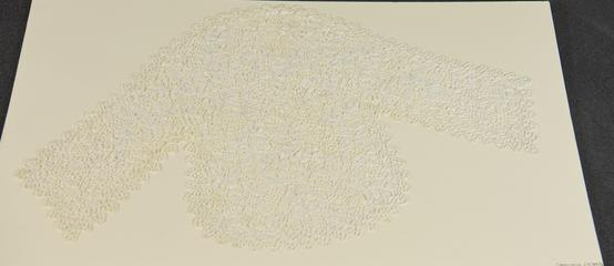 Cream lace cap with short lace panels at sides