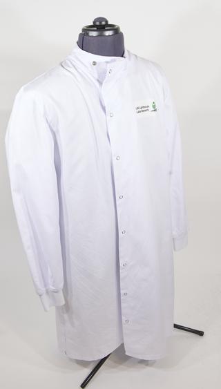 White lab coat worn by people working at the Alderley Park Lighthouse Lab