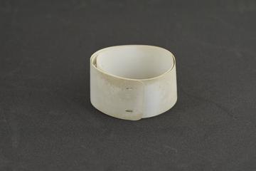 White stiffened linen belt with buttonholes