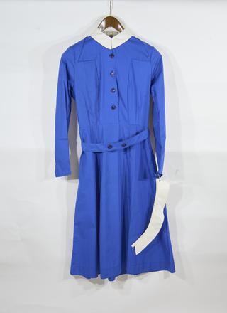 Sisters uniform dress of blue mercerised poplin