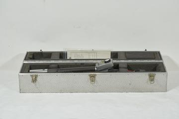 Peddler explosives detector in a heavy metal crate