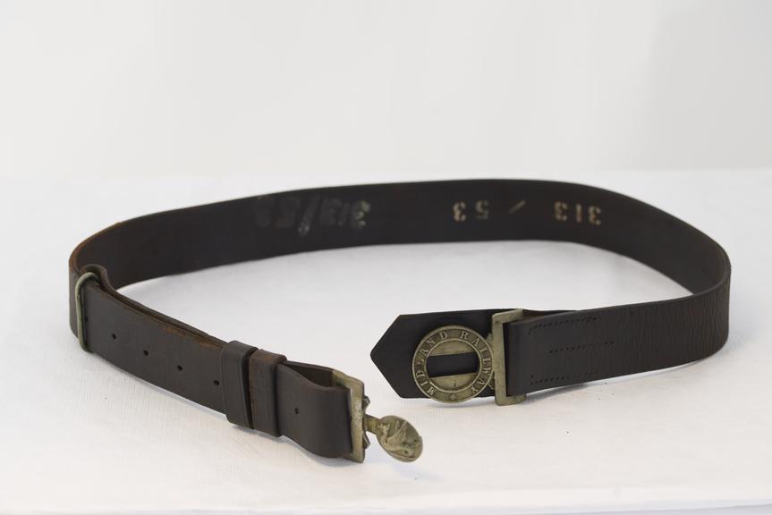 Leather police belt, Midland Railway
