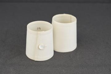 Pair of stiffened white linen cuffs