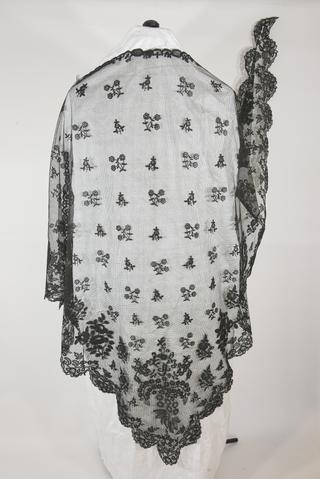 Triangular black shawl