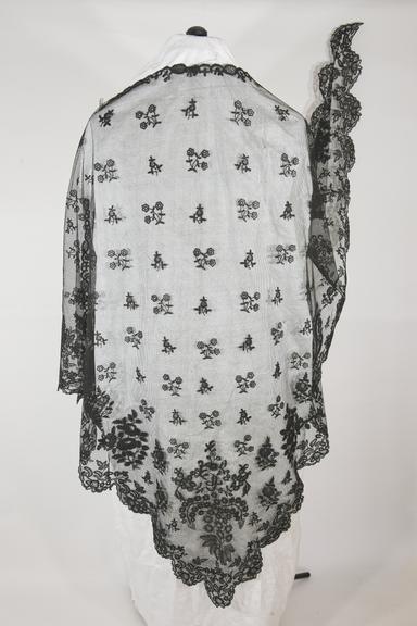Triangular black shawl