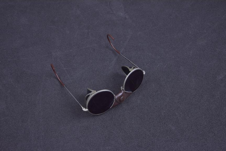 Pair of Furnaceman's Spectacles with Tinted Lenses and Side Screens