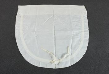 White cotton plain circular cap with drawstring ribbon