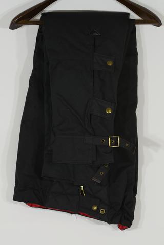 Motor-cyclist's waxed cotton trousers