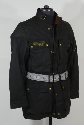 Motor-cyclist's waxed cotton jacket
