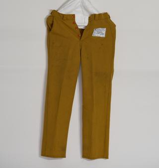 Protective trousers, for coke oven operative's protective suit