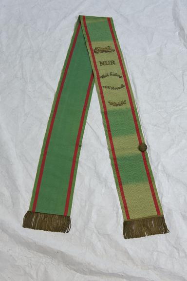 Silk sash, National Union of Railwaymen - West Ealing Branch