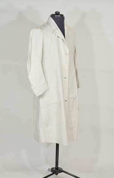 "White Coat" Cotton Clinic Overall with Button Holes Down Front
