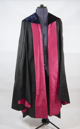 Gown, silk-lined cotton