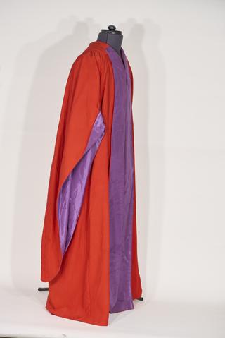 Dr. George William Hill's M.D. gown by Ede and Ravenscroft