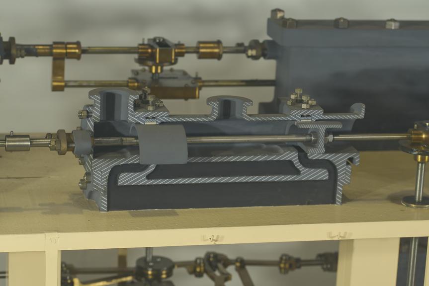 Representative sectional model of Short D simple slide valve. Arranged with 7 others