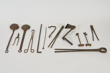 Tongs, clamps and other items