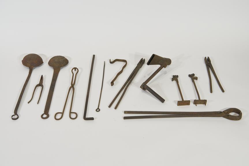 Tongs, clamps and other items