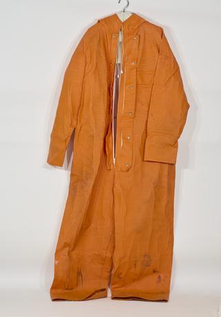 Bright orange 'splash suit' oversuit