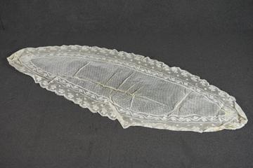 Lace Shawl Collar of Spotted Mesh with Deep Lace Edging.