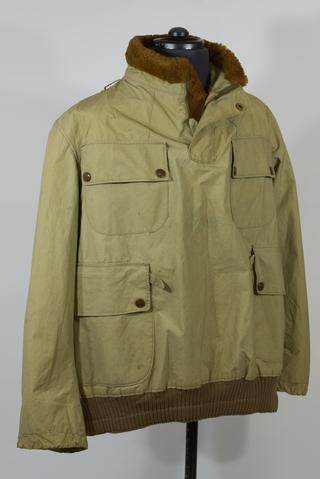 Windproof jacket without hood from equipment used on the 1933 Everest expedition