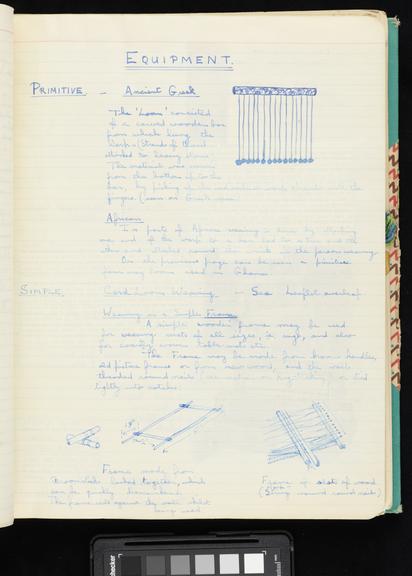 Notebook on weaving as an occupational therapy technique