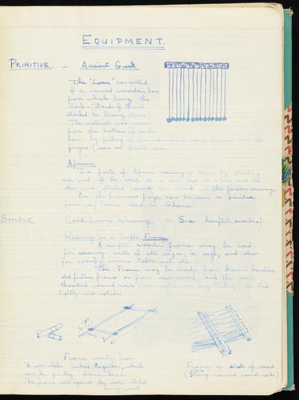 Notebook on weaving as an occupational therapy technique