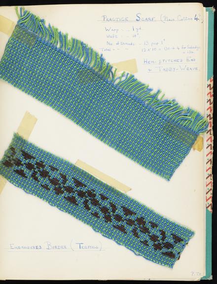 Notebook on weaving as an occupational therapy technique