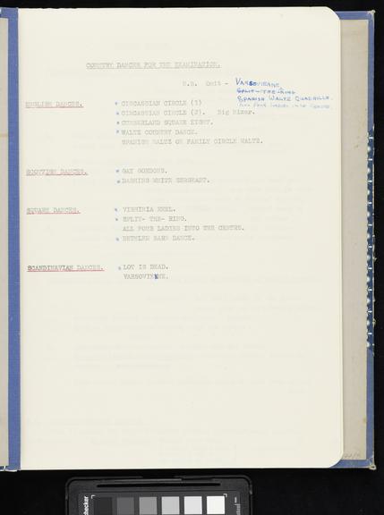 Notebooks on dancing as occupational therapy technique