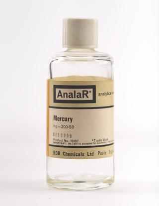 An empty bottle for mercury.