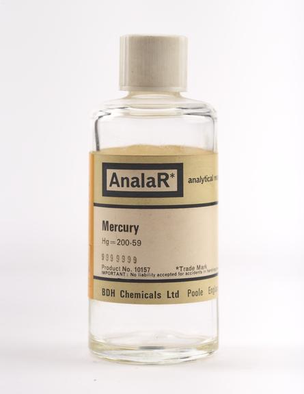 An empty bottle for mercury.