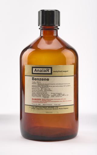 An empty bottle for benzene.