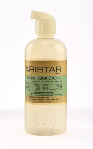 Empty bottle for 42%-43% hydrofluoric acid