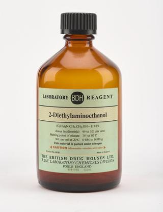 Empty glass bottle for 2-diethylaminoethanol