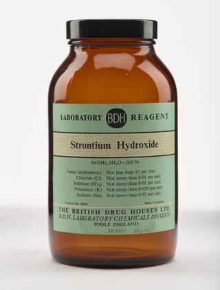 Bottle for strontium hydroxide