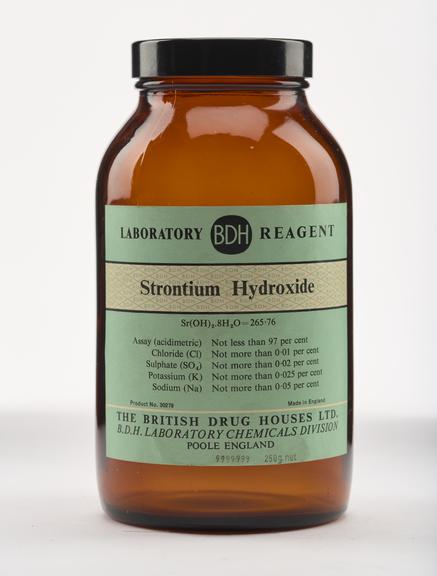 Bottle for strontium hydroxide