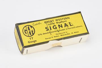 Box for model pull-along train coach