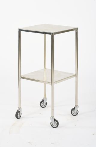 Square Stainless Steel Dressing Trolley with Two Shelves