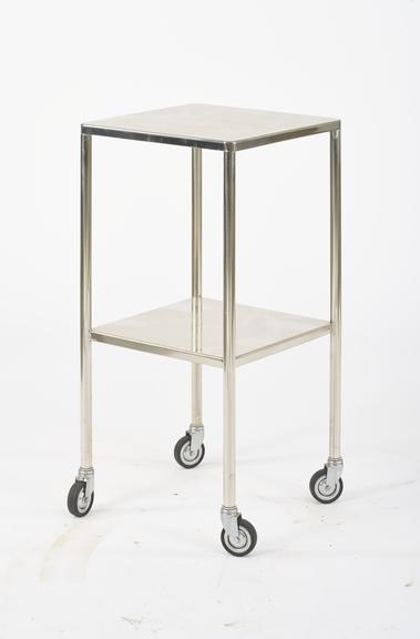 Square Stainless Steel Dressing Trolley with Two Shelves